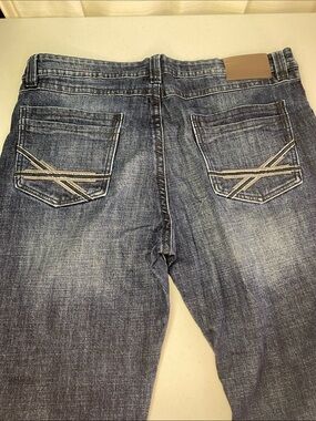 Men's  T.K. AXEL MFG. CO. Slim bootcut Straight Jeans in Washed Dark Blue 40x30